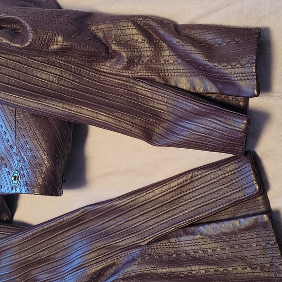 Pamela McCoy Couture vintage leather coat size M - Picture 13 of 13